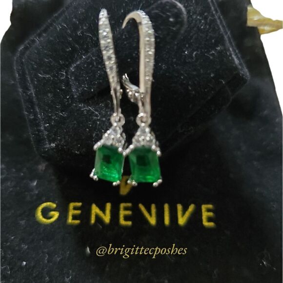 GENEVIVE Sterling Silver CZ Earrings - Picture 3 of 5